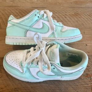 Nike Dunk Kids Sneakers in Mint and White 12.5c
